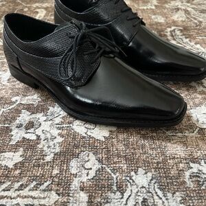 Adams Black Textured Men's Oxfords